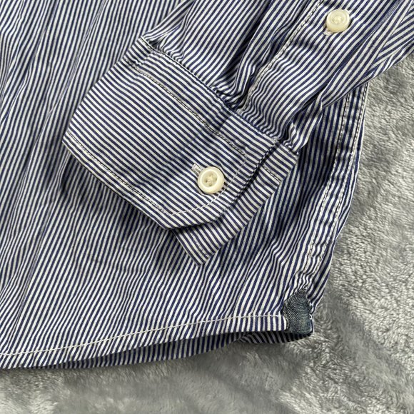 Gap Shirt Mens Small Blue Striped Button Down Long Sleeve 100% Cotton Casual - Picture 4 of 16